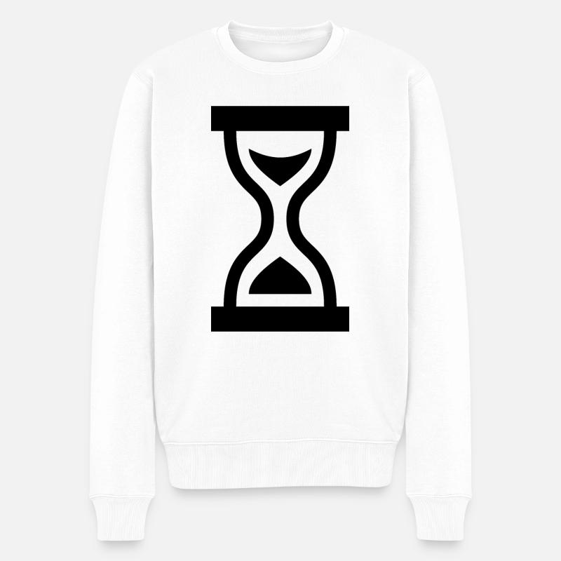 Uhr - Männer Premium Bio Pullover - Weiß
