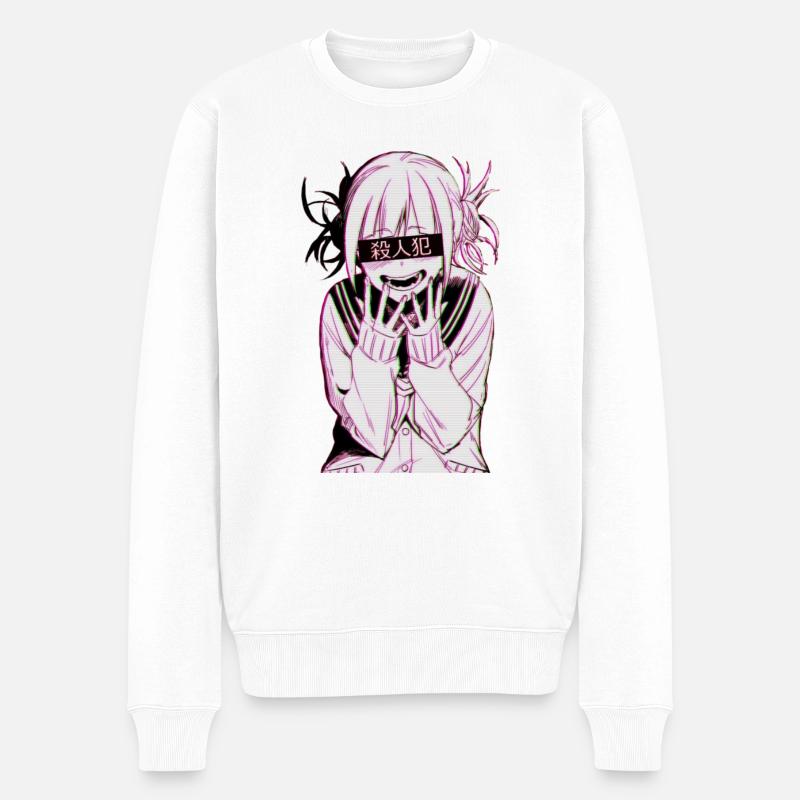 Goth Anime Girl - Männer Premium Bio Pullover - Weiß