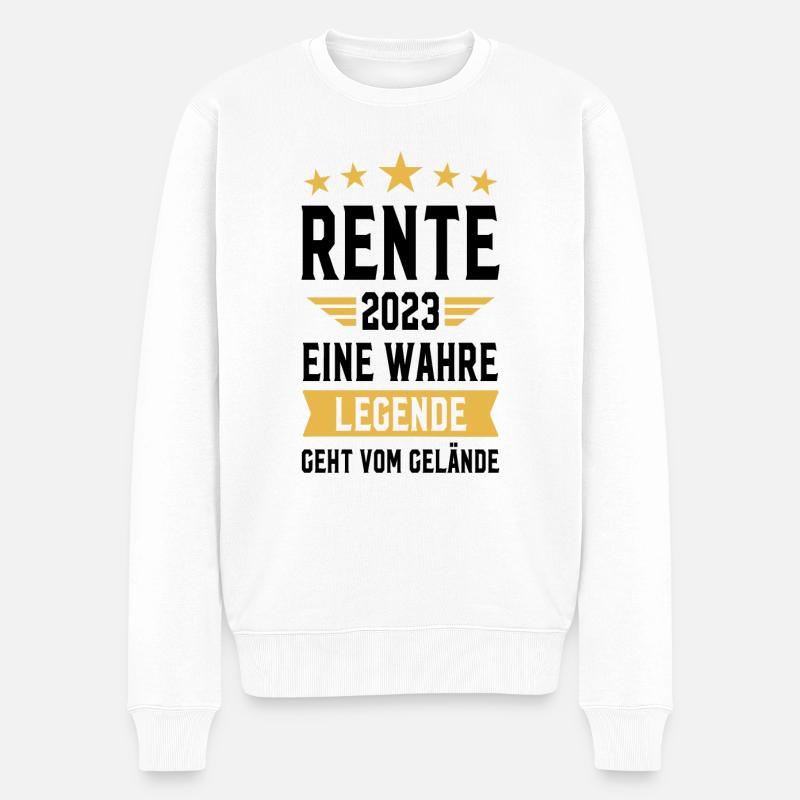 Rente 2023 | Rentnergeschenk - Männer Premium Bio Pullover - Weiß