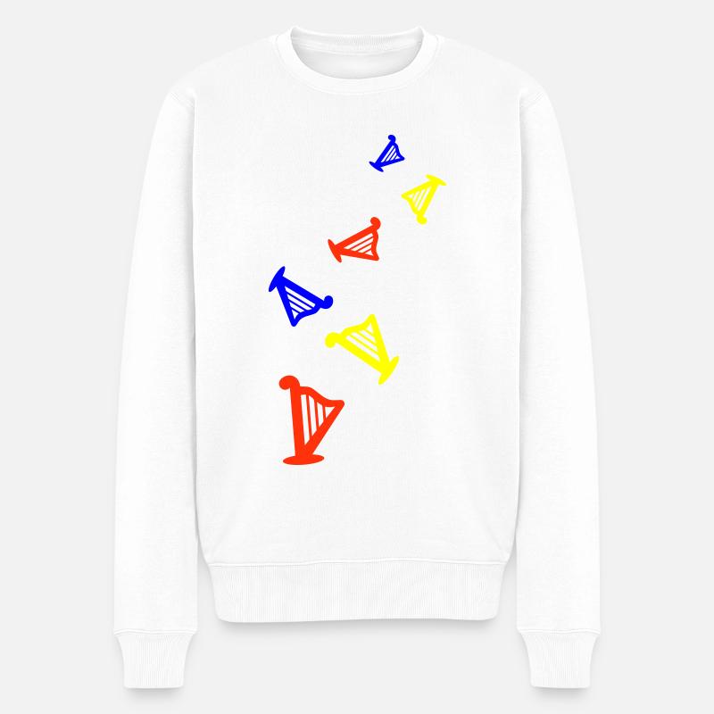 Harfe instrument - Männer Premium Bio Pullover - Weiß