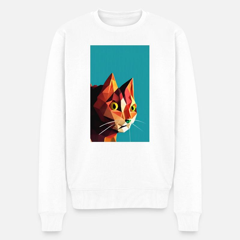 Cat AI Generated Art - Männer Premium Bio Pullover - Weiß