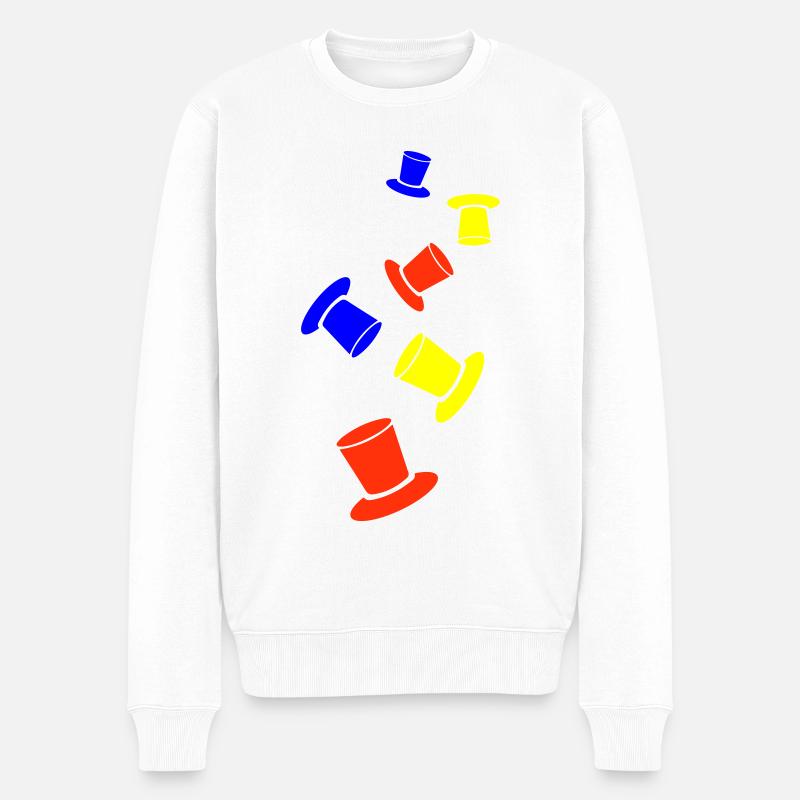 Zylinder Bräutigam Bunt - Männer Premium Bio Pullover - Weiß