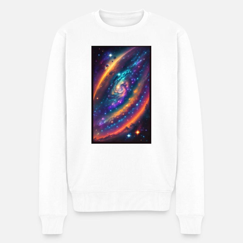 Universum 01 - Männer Premium Bio Pullover - Weiß