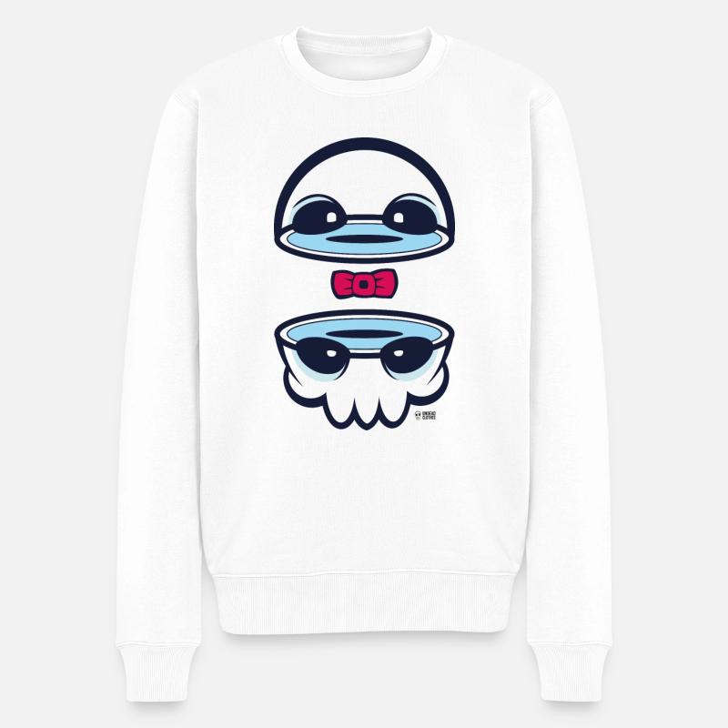 Slicely Head - Männer Premium Bio Pullover - Weiß