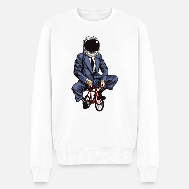 Fahrrad - Männer Premium Bio Pullover - Weiß