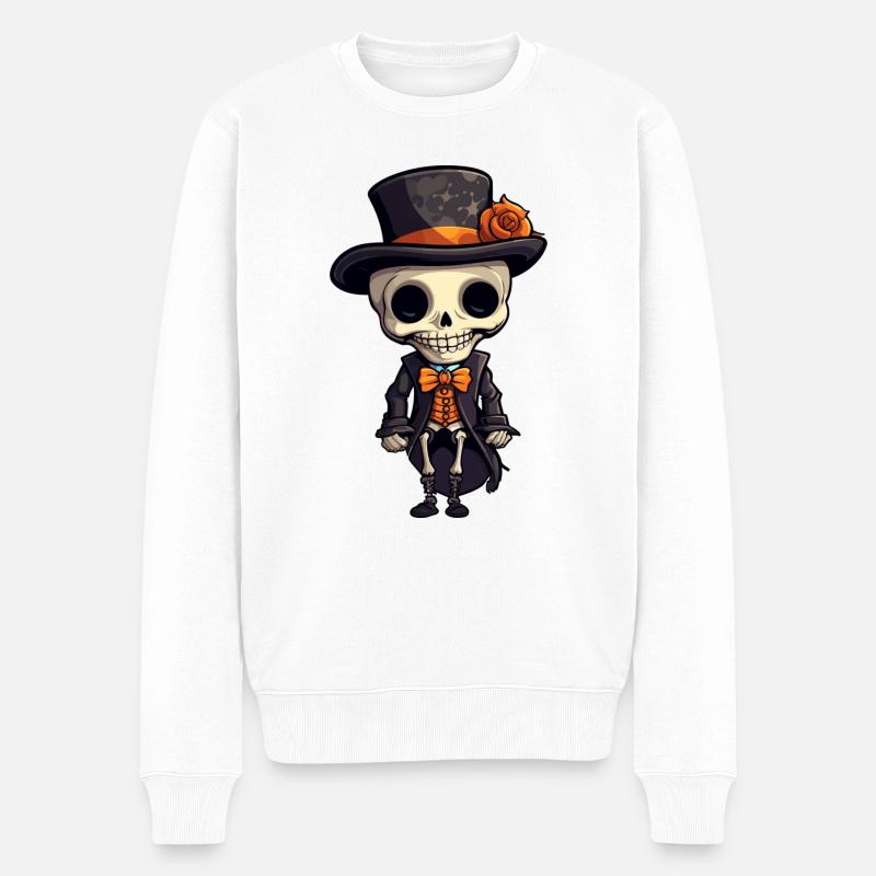 Squelette Halloween - Pull Premium bio Homme - blanc