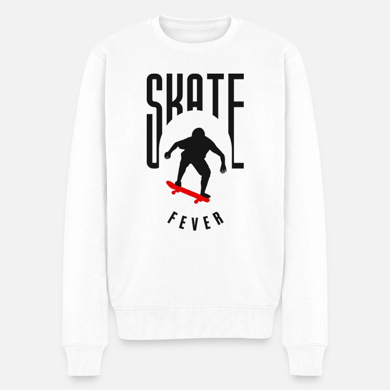 Skate Fever - Männer Premium Bio Pullover - Weiß