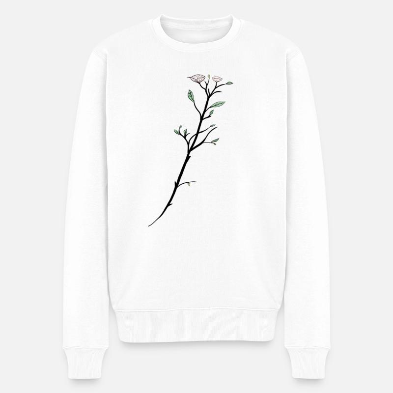Zweig - Männer Premium Bio Pullover - Weiß