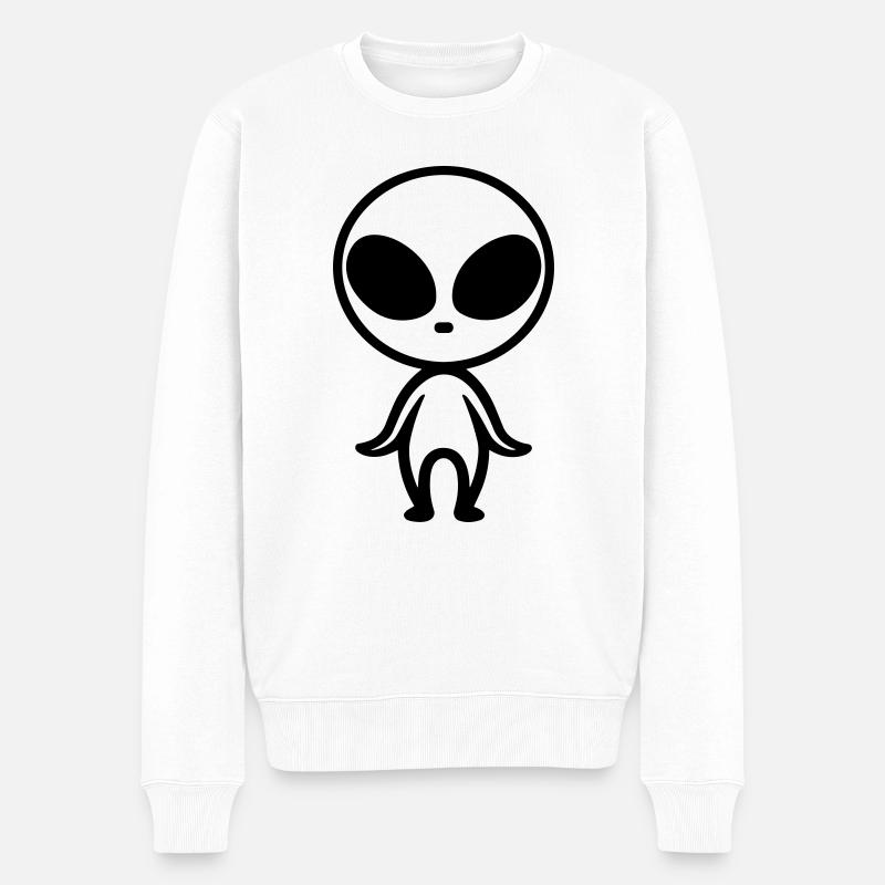 Außerirdischer - Männer Premium Bio Pullover - Weiß