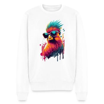 Rotkardinal Kardinal Vogel - Männer Premium Bio Pullover - Weiß - Vorne - Thijin (182cm)