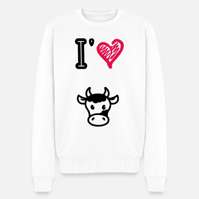 J’aime les vaches - Pull Premium bio Homme - blanc