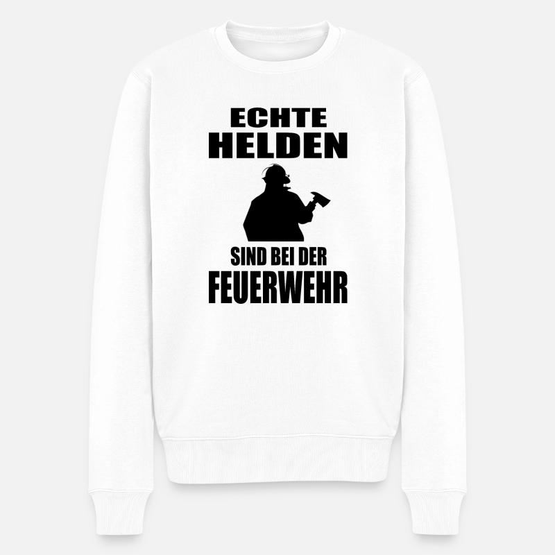 Feuerwehr - Männer Premium Bio Pullover - Weiß