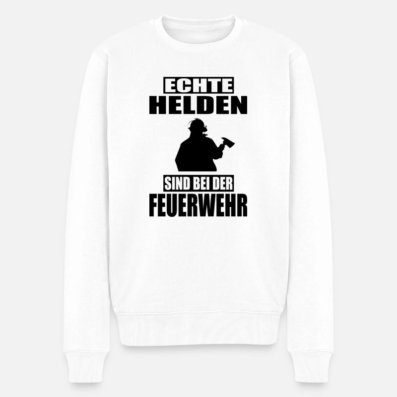Feuerwehr - Männer Premium Bio Pullover - Weiß