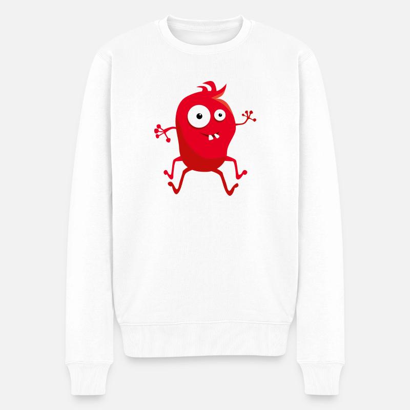Rotes Monster - Männer Premium Bio Pullover - Weiß