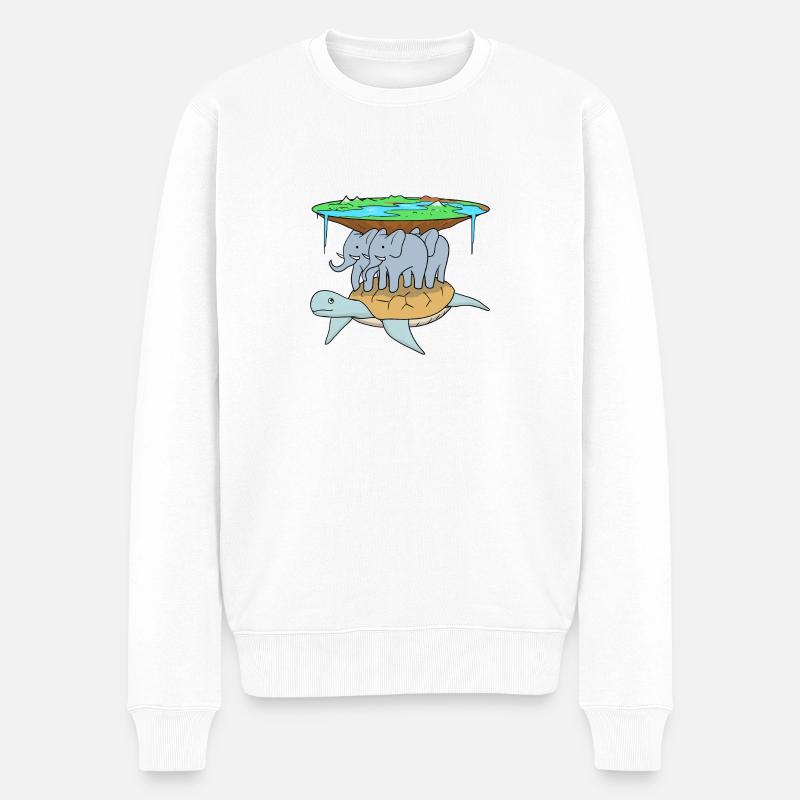 Mythologie Weltbild unserer Vorfahren Schildkröte - Männer Premium Bio Pullover - Weiß