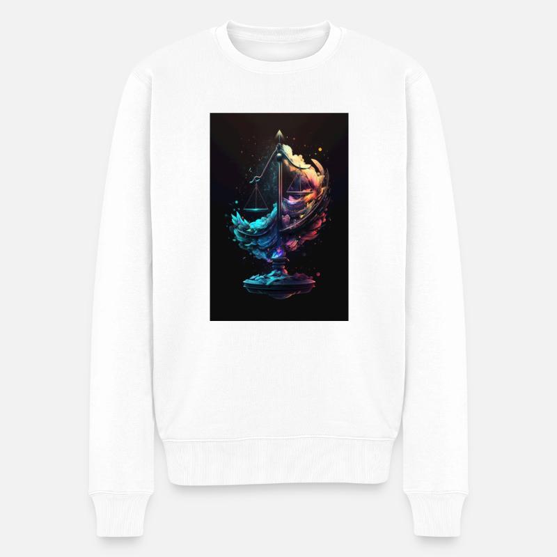 neon waage - Männer Premium Bio Pullover - Weiß