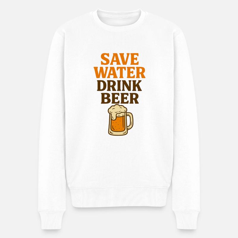 Save Water Drink Beer - Männer Premium Bio Pullover - Weiß