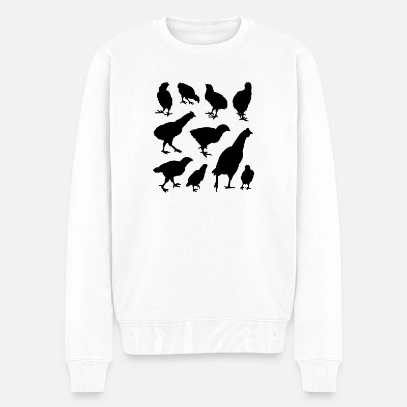 Hühner - Männer Premium Bio Pullover - Weiß