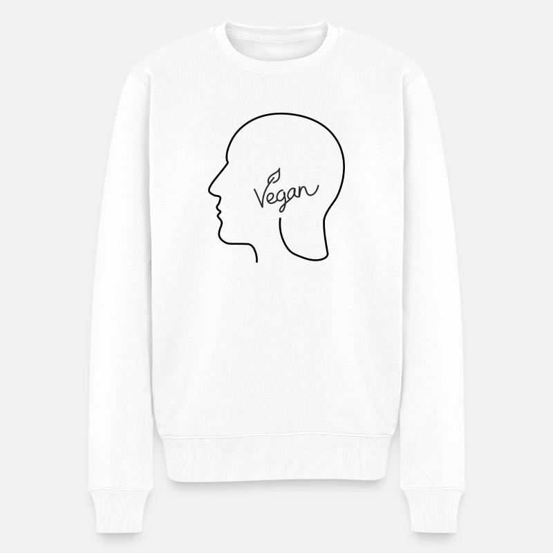 végétalien Head - Pull Premium bio Homme - blanc