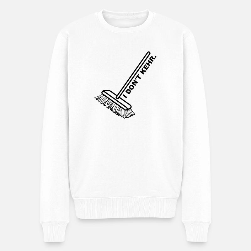 I don't care Besen egal Wurst kehr Geschenk - Männer Premium Bio Pullover - Weiß