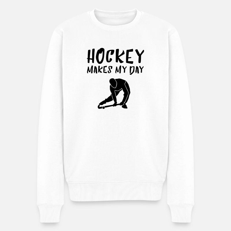 HOCKEY fait mon jour - Pull Premium bio Homme - blanc