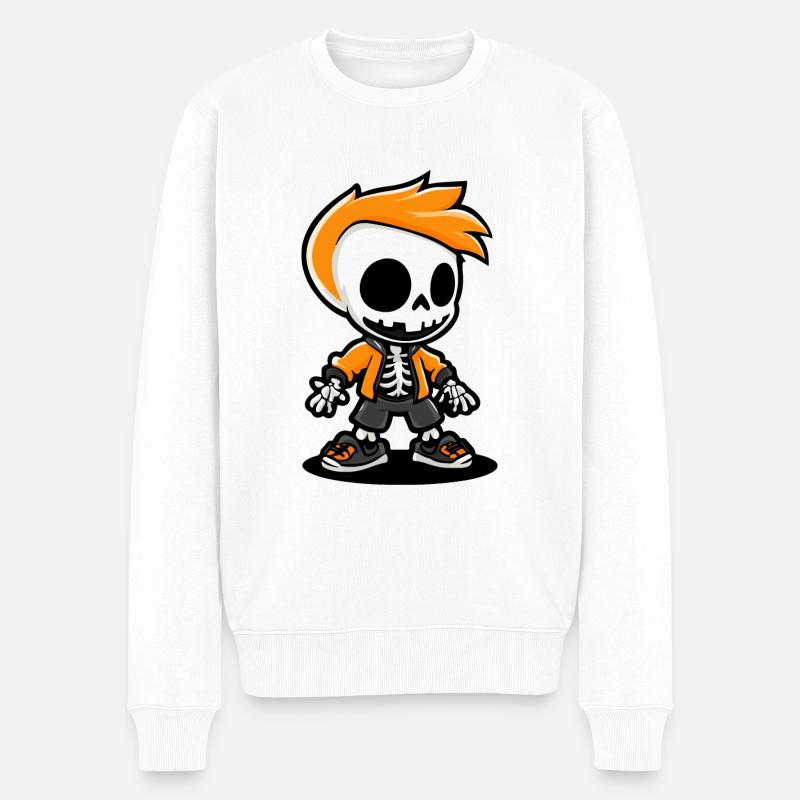 Skelett Halloween - Männer Premium Bio Pullover - Weiß
