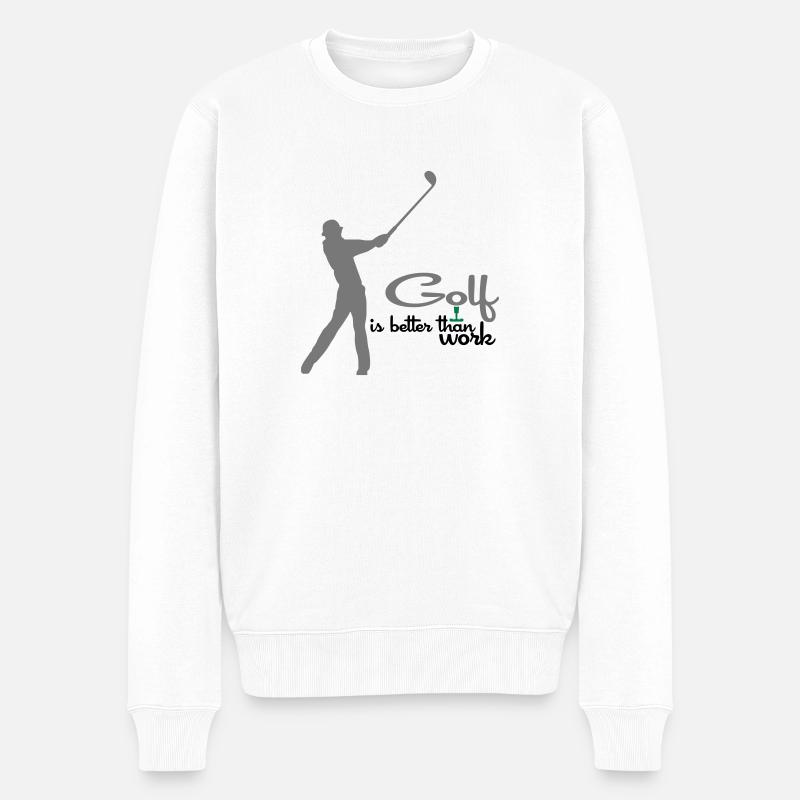 Golf - Männer Premium Bio Pullover - Weiß
