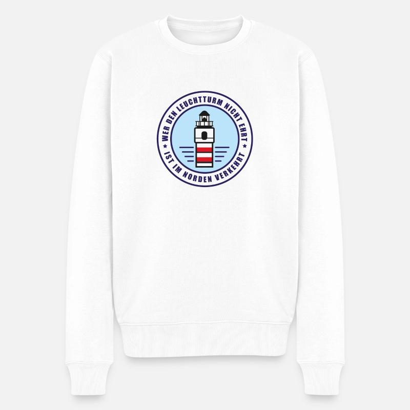 Leuchtturm Norden Meer Hafen Nordsee Ostsee Küste - Männer Premium Bio Pullover - Weiß