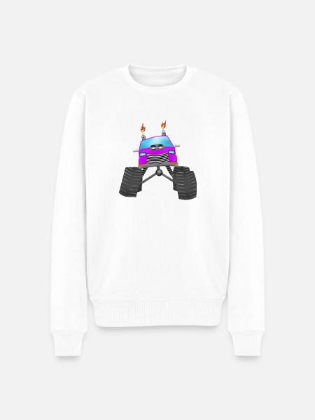 Monstertruck - Männer Premium Bio Pullover - Weiß