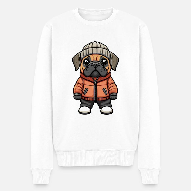 Bullmastiff Chien Hiver - Pull Premium bio Homme - blanc
