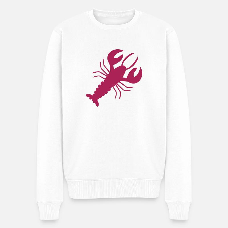 Krebs - Hummer - Languste - Männer Premium Bio Pullover - Weiß