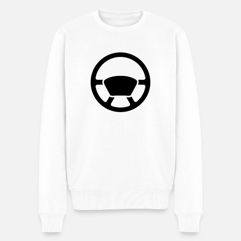 Lenkrad Auto - Männer Premium Bio Pullover - Weiß