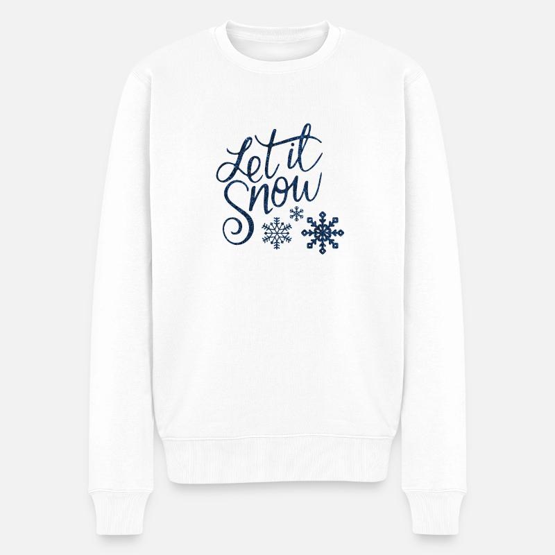 Let it snow - Männer Premium Bio Pullover - Weiß