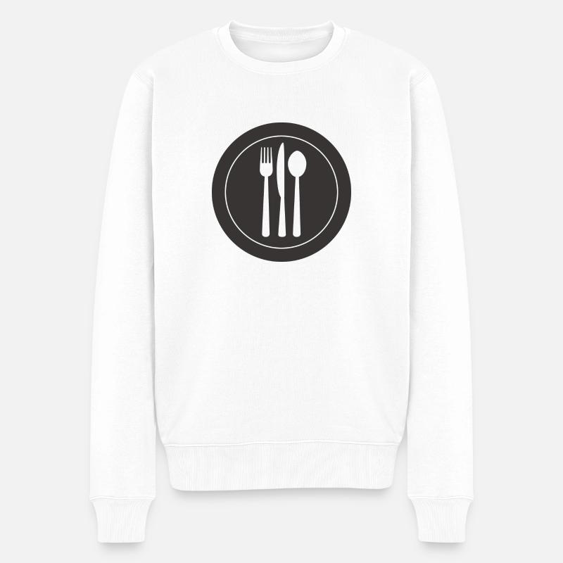 couverts vaisselle flatware silverware cutlery154 - Pull Premium bio Homme - blanc