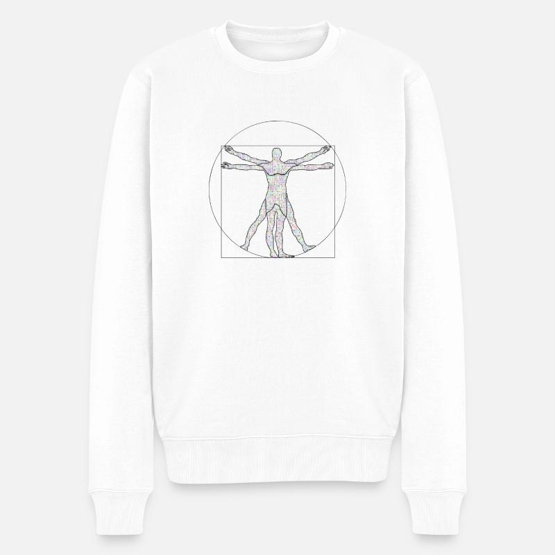 Da Vinci Programmierer Geschenkidee - Männer Premium Bio Pullover - Weiß