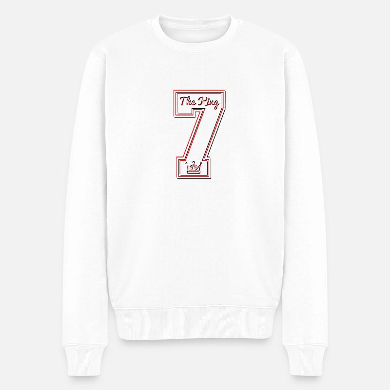 Collection THE KING "7" - Pull Premium bio Homme - blanc