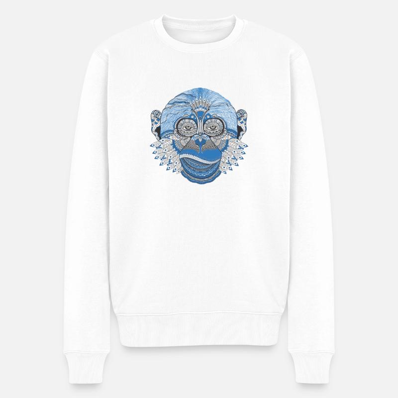 Résumé idée cadeau de singe - Pull Premium bio Homme - blanc