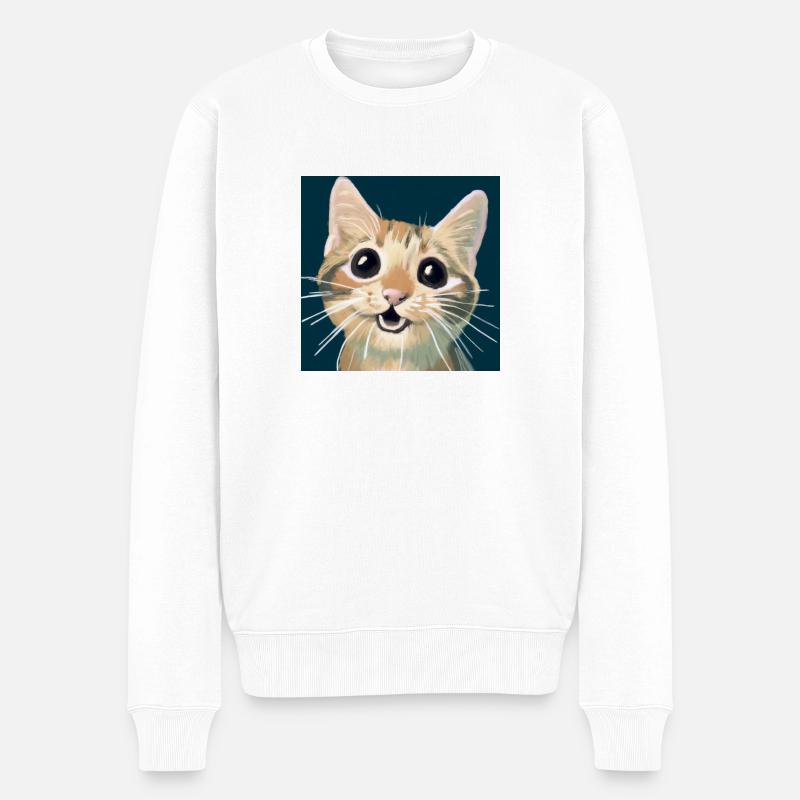 Chat mignon - Pull Premium bio Homme - blanc