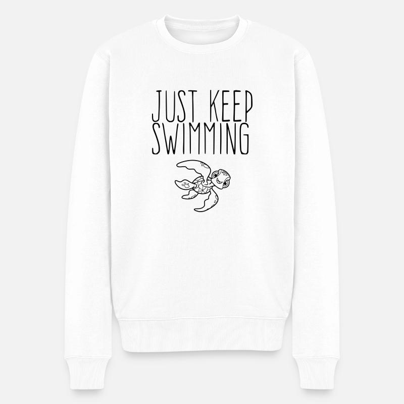 continue à nager - Dori Quote - Pull Premium bio Homme - blanc