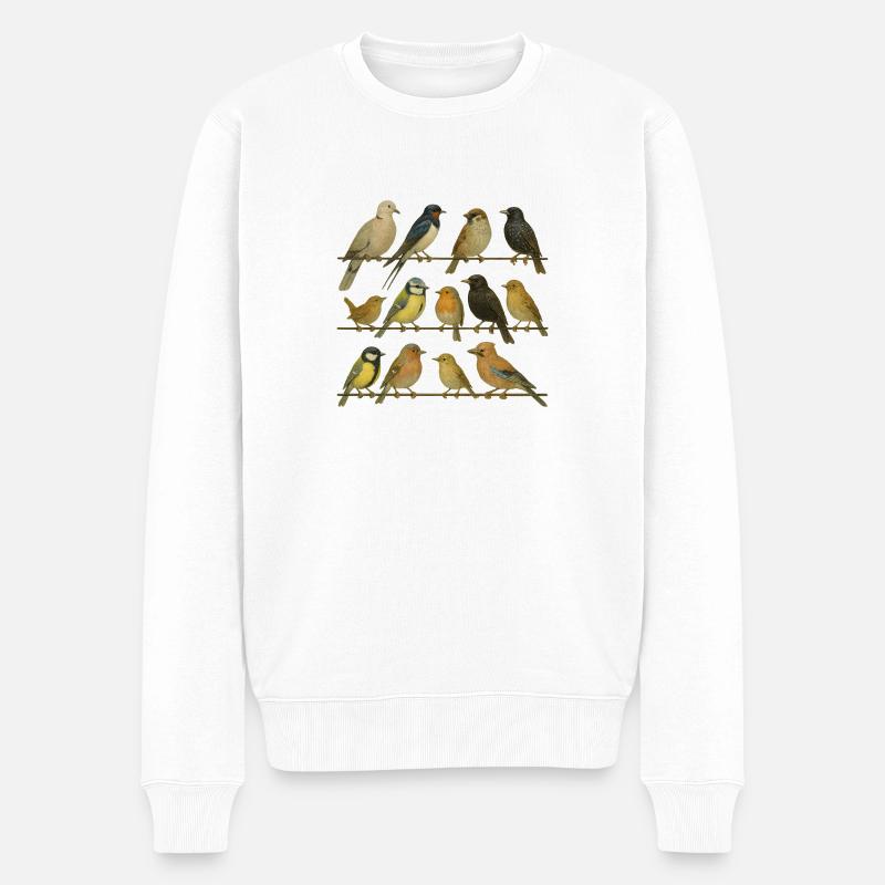 Vogelbeobachter Vogelliebhaber - Männer Premium Bio Pullover - Weiß