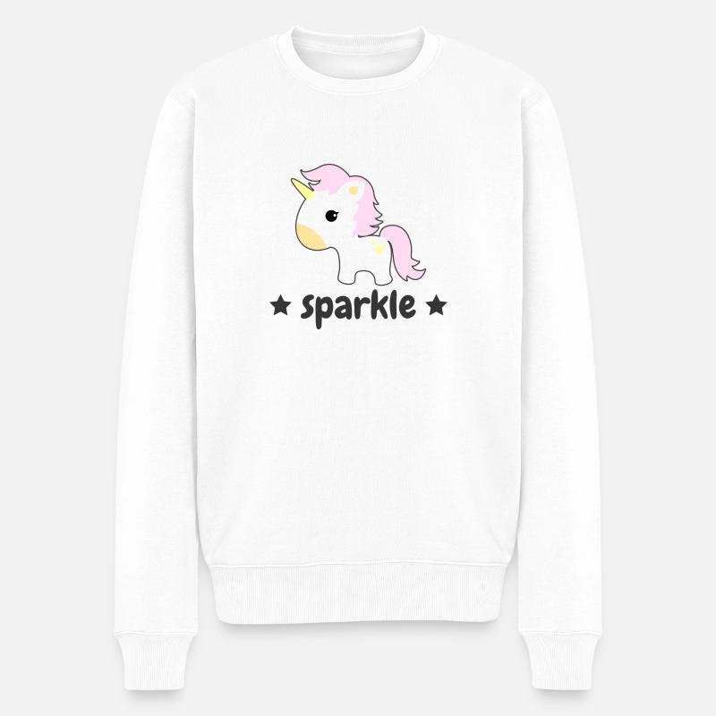 Einhorn - Männer Premium Bio Pullover - Weiß