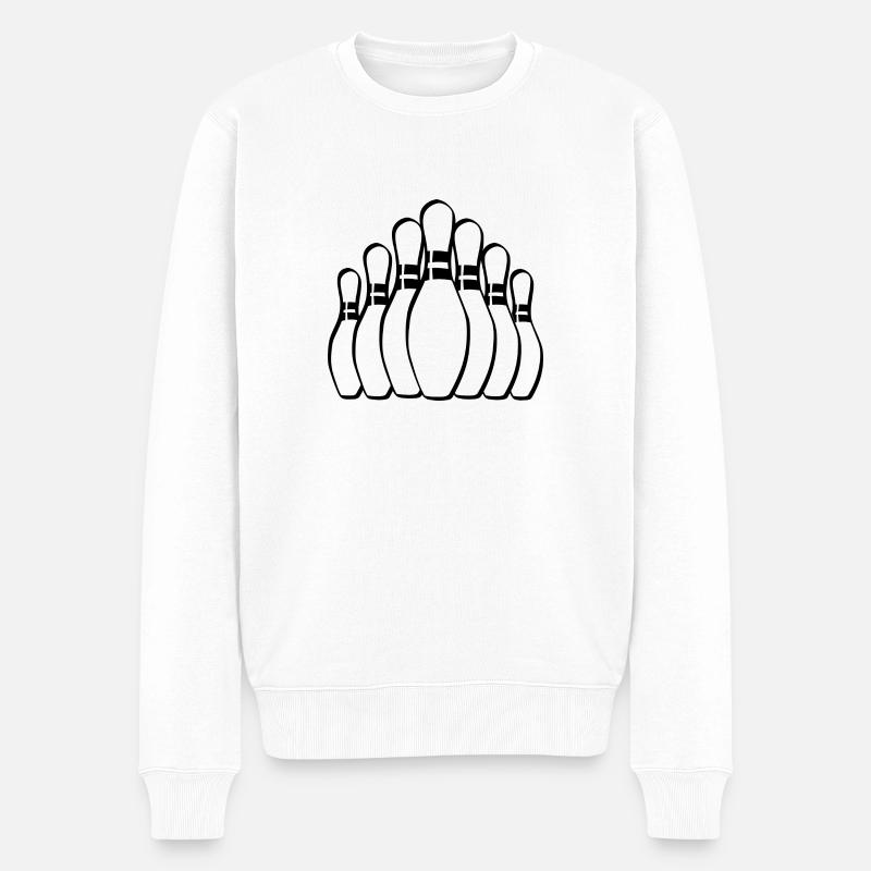 Bowling - Männer Premium Bio Pullover - Weiß