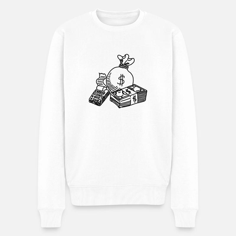 Money - Männer Premium Bio Pullover - Weiß