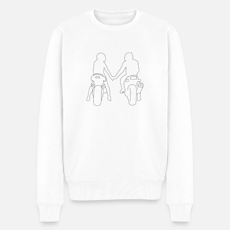 couple de motards - Pull Premium bio Homme - blanc