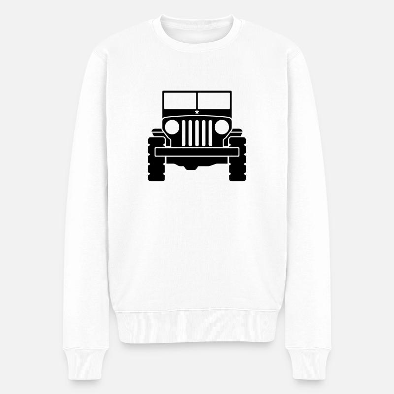 Jeep - Geländewagen - Männer Premium Bio Pullover - Weiß