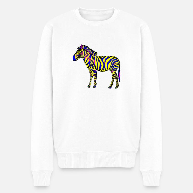 Zebra - Männer Premium Bio Pullover - Weiß
