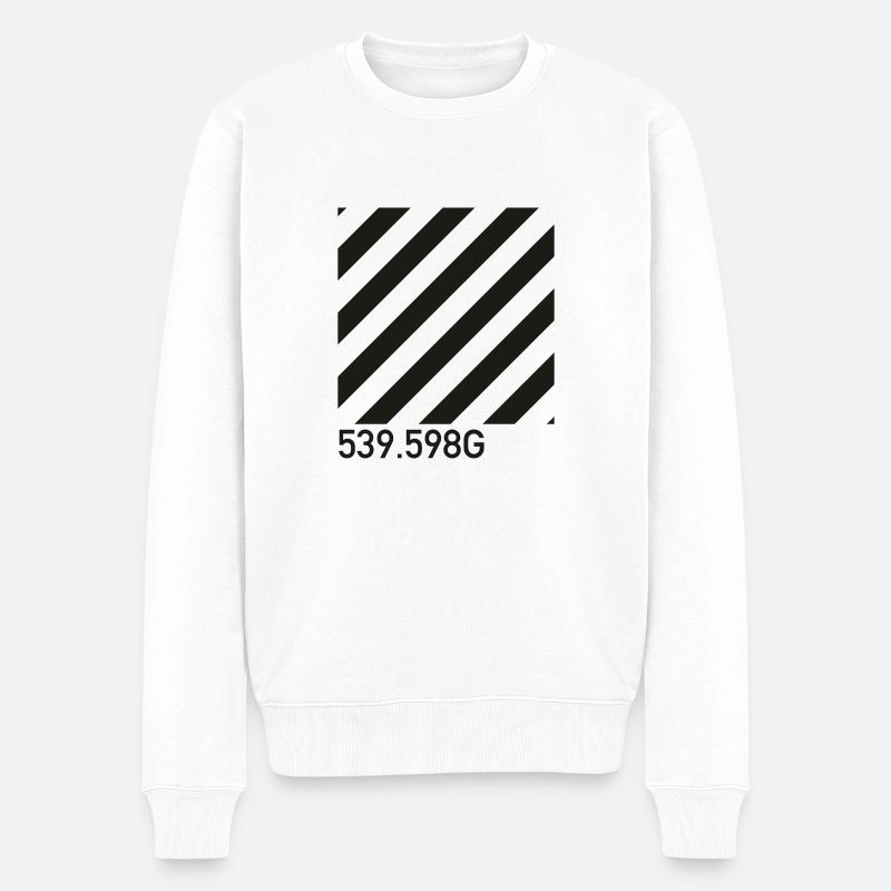 caution - Männer Premium Bio Pullover - Weiß