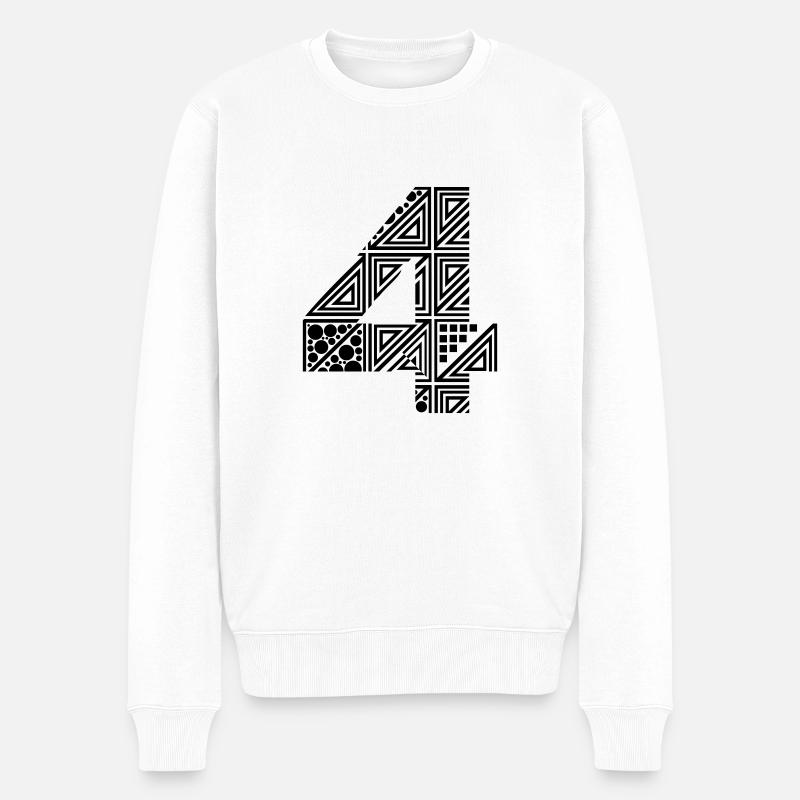 4 number four - Pull Premium bio Homme - blanc