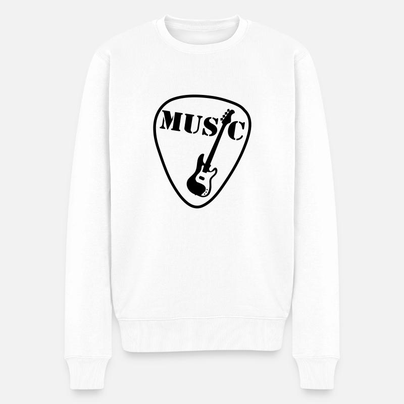 gitarre - Männer Premium Bio Pullover - Weiß
