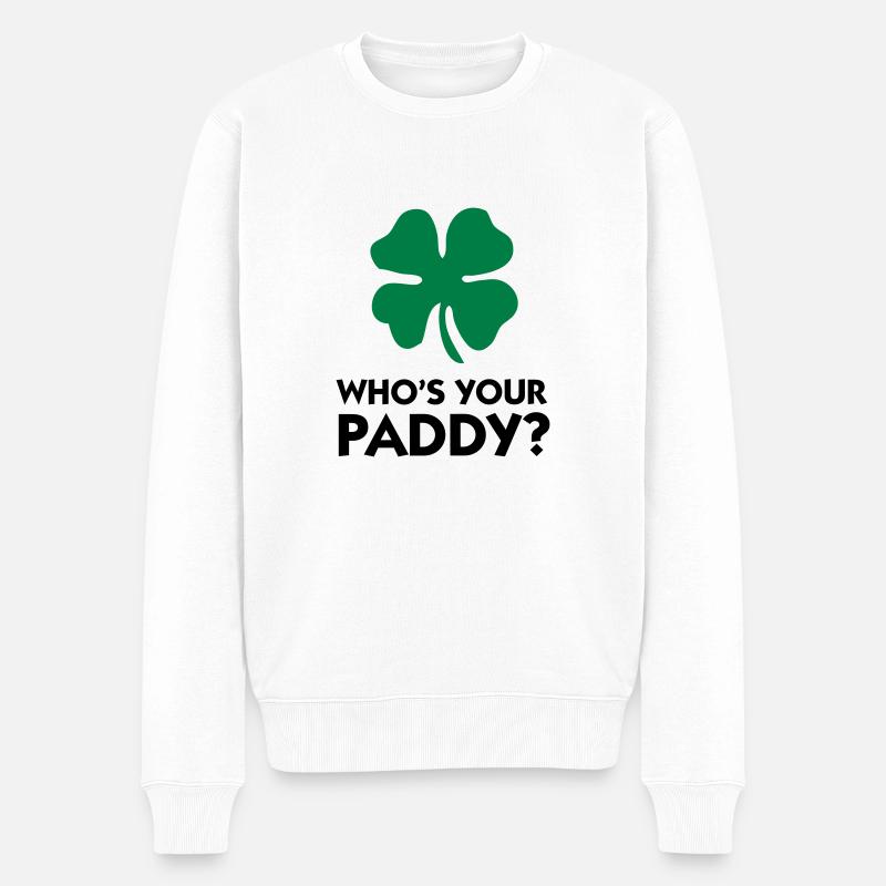 Wer ist dein Paddy? - Männer Premium Bio Pullover - Weiß